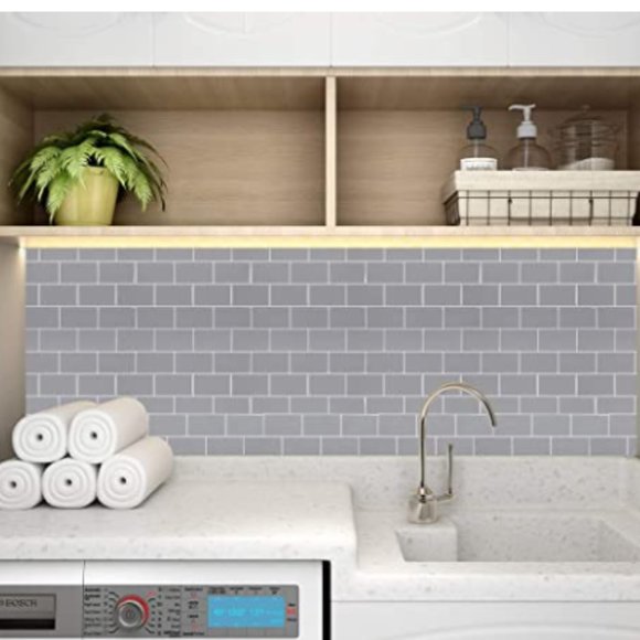 Backsplash Stickgoo 12 X 12 Peel and Stick Subway Grey - Picture 5 of 5